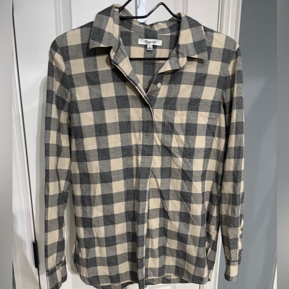 MADEWELL Classic Ex-Boyfriend Button-Back Shirt in Buffalo Check Size S. - Picture 3 of 6